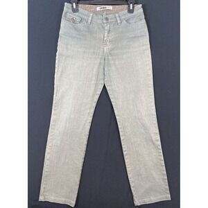 Ambiente Jeans Women's SZ 6 Gray Wash Fine Embroidered Pockets Mid-Rise Straight